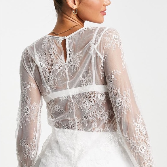 Lace Sheer Long Sleeve Top - Picture 2 of 3